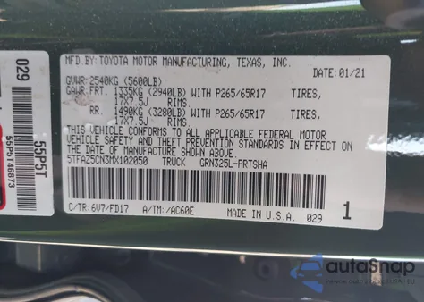 2021 Toyota Tacoma Trd Sport z USA, uszkodzony, nr VIN 5TFAZ5CN3MX102050